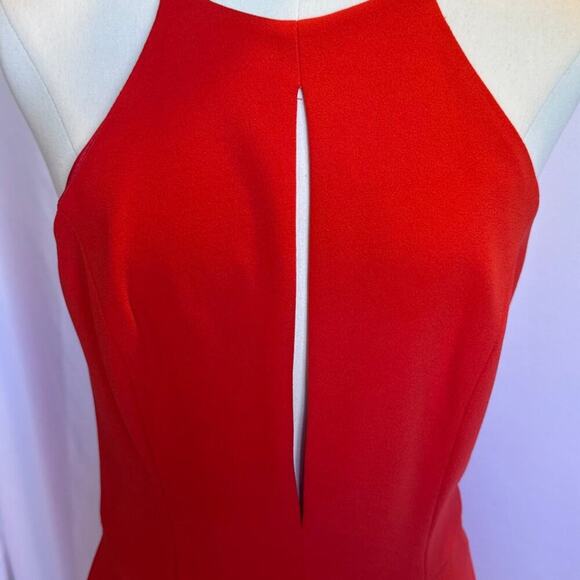 NWT Jay Godfrey Red Coral lined high quality dress High front slit - Picture 1 of 8